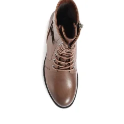 Tyra Leather Lace Up Boots - Brown