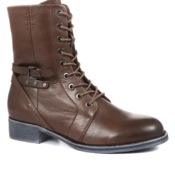 Tyra Leather Lace Up Boots - Brown