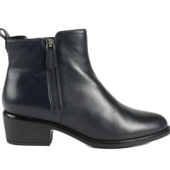 Van Dal Barlow II Extra Wide Leather Ankle Boots - Navy Leather