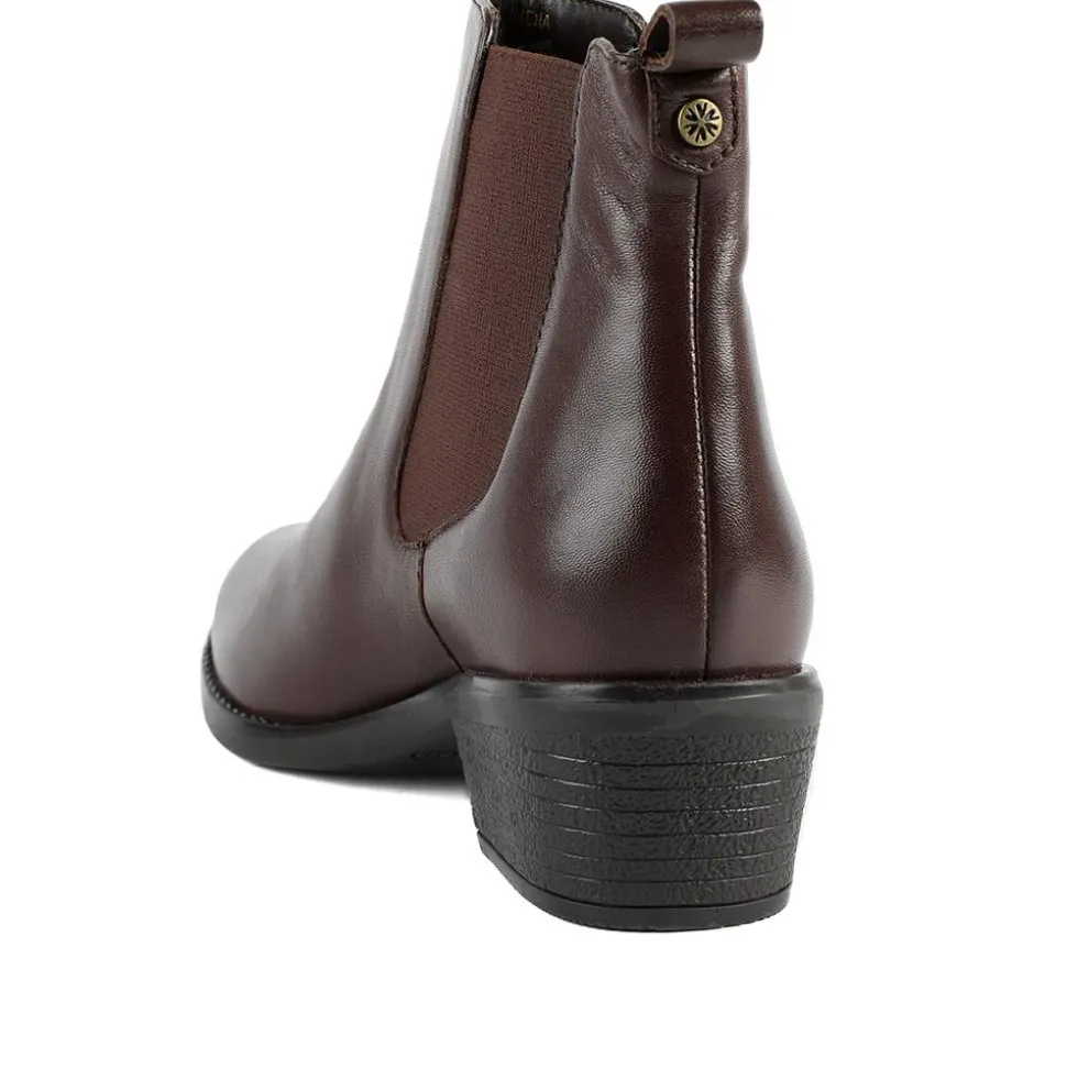 Van Dal Barlow II Wide Fit Leather Ankle Boots - Brown Leather