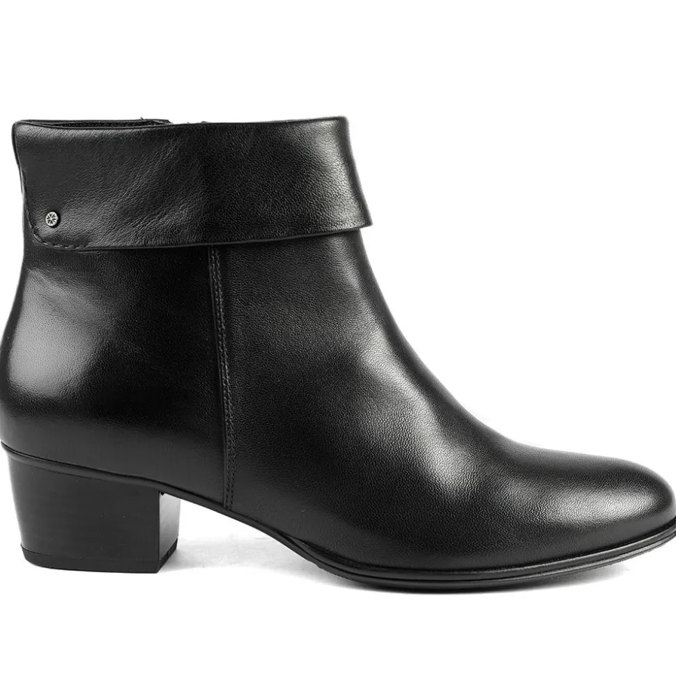 Van Dal Dove Leather Ankle Boots - Black Leather