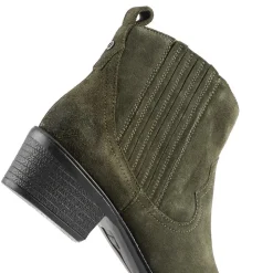 Van Dal Jessie Wide Fit Leather Ankle Boots - Olive Suede