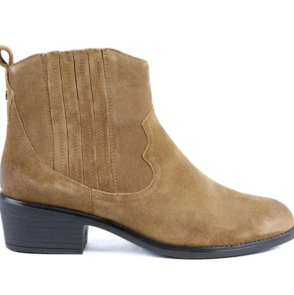 Van Dal Jessie Wide Fit Leather Ankle Boots - Tan Suede