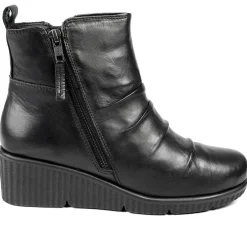 Van Dal Leather Zip Up Ankle Boots - Black