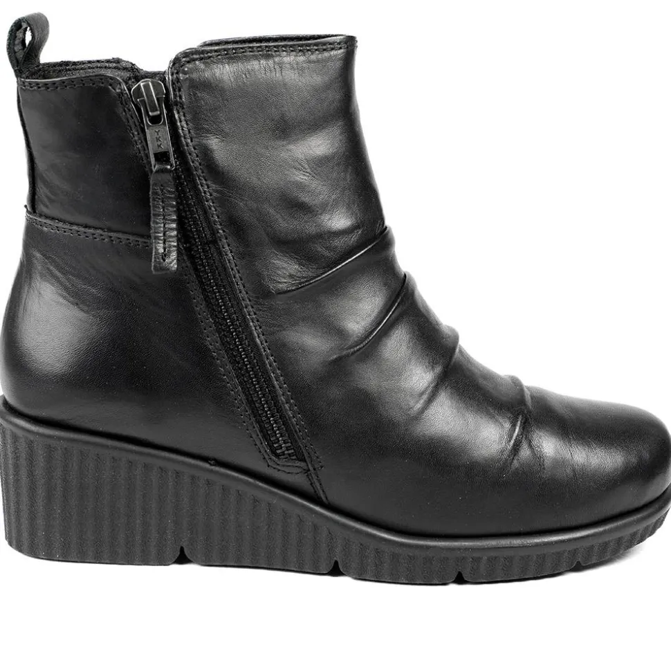 Van Dal Leather Zip Up Ankle Boots - Black