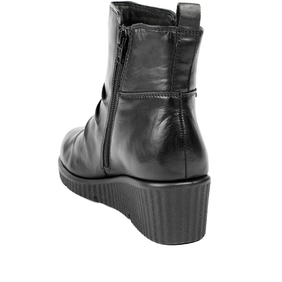 Van Dal Leather Zip Up Ankle Boots - Black