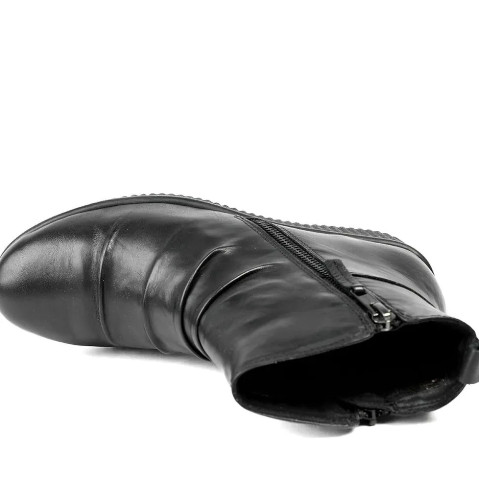 Van Dal Leather Zip Up Ankle Boots - Black