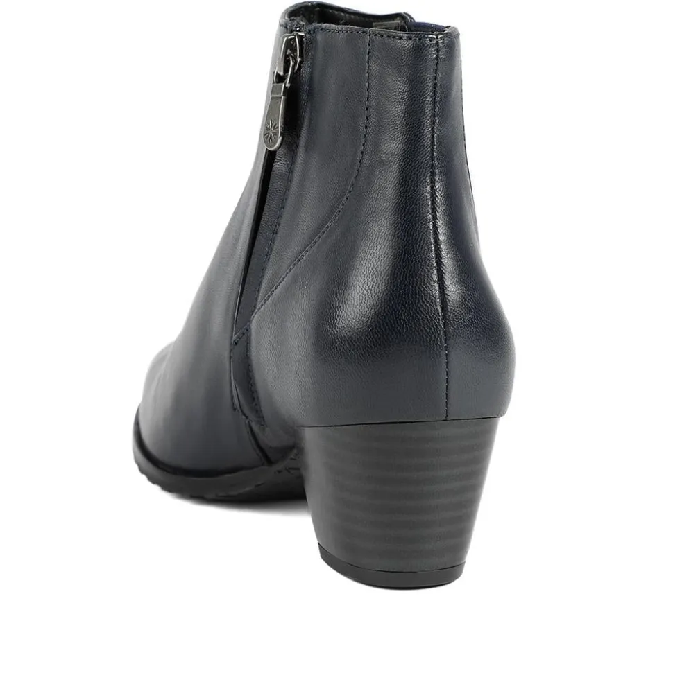 Van Dal Swanton Leather Ankle Boots - Navy Leather