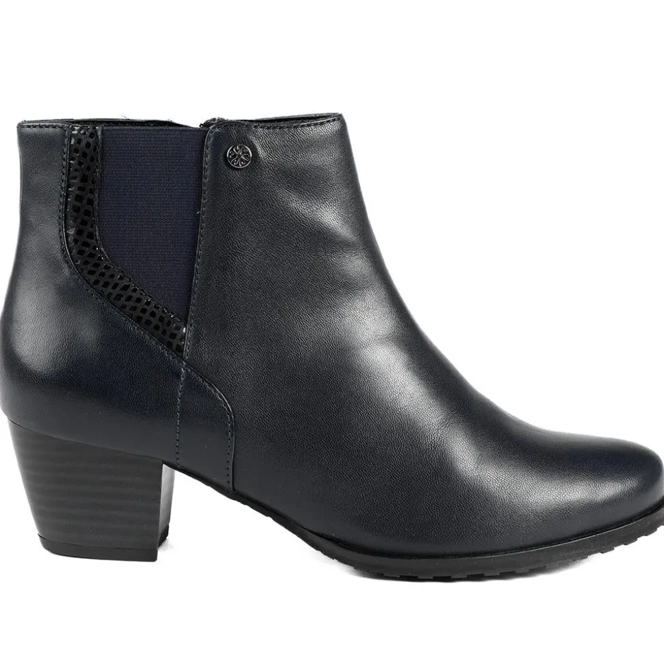 Van Dal Swanton Leather Ankle Boots - Navy Leather
