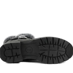 Warm Faux Fur Lined Ankle Boots - Black