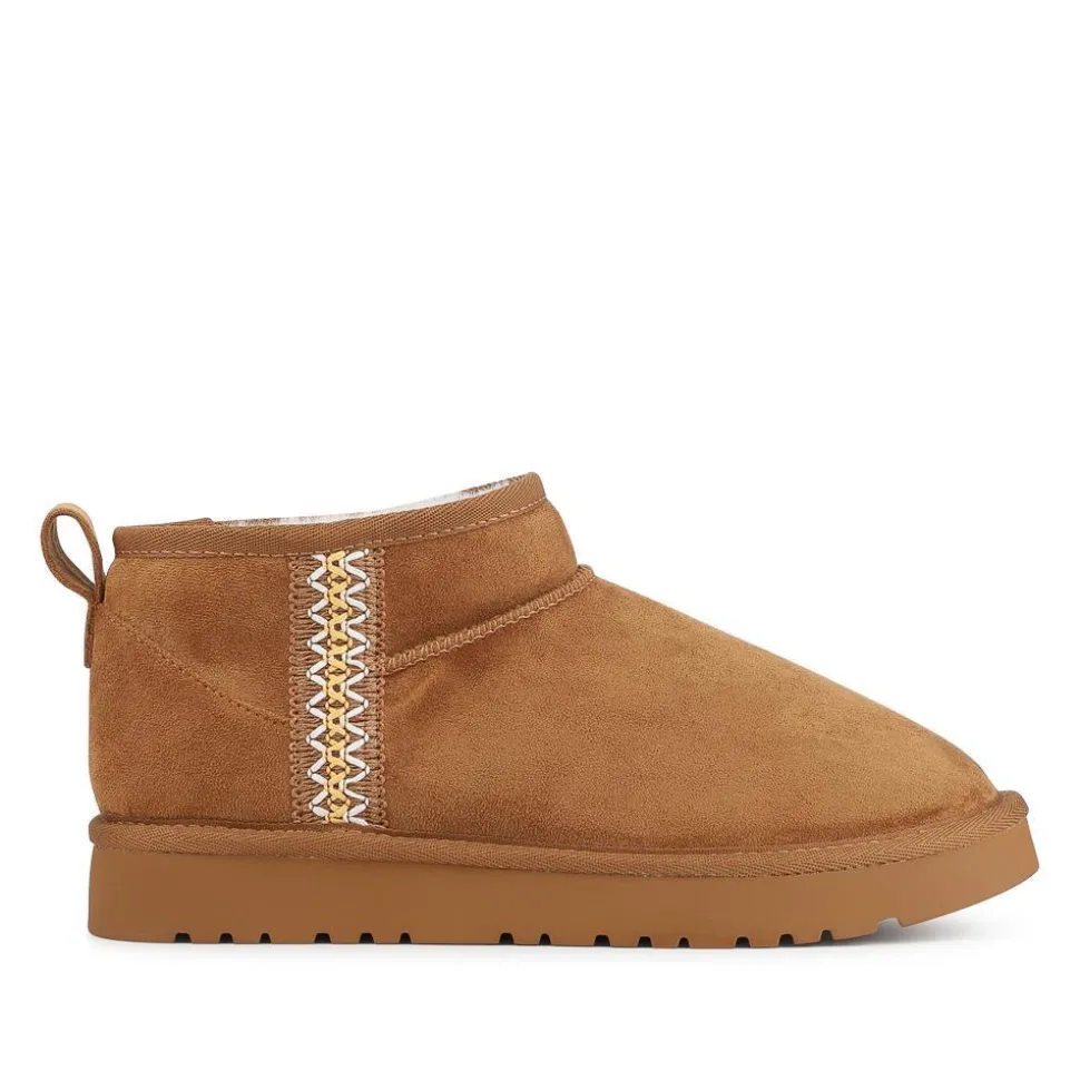 Warm Lightweight Slipper Boots - Chestnut