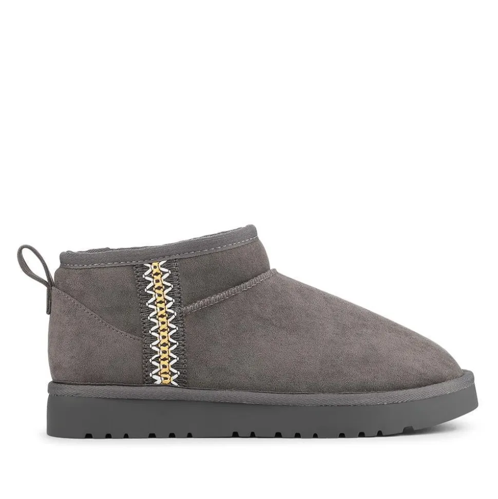 Warm Lightweight Slipper Boots - Grey