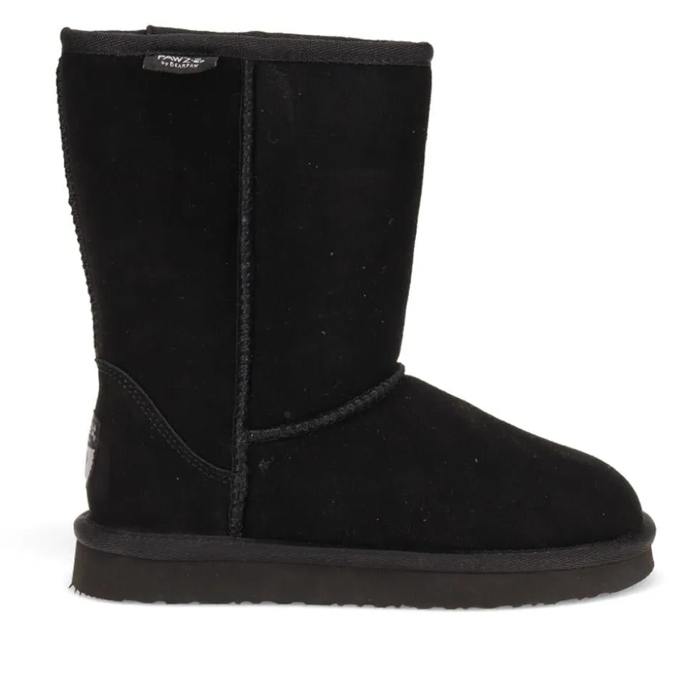Warm-Lined Calf-Length Boots - Black
