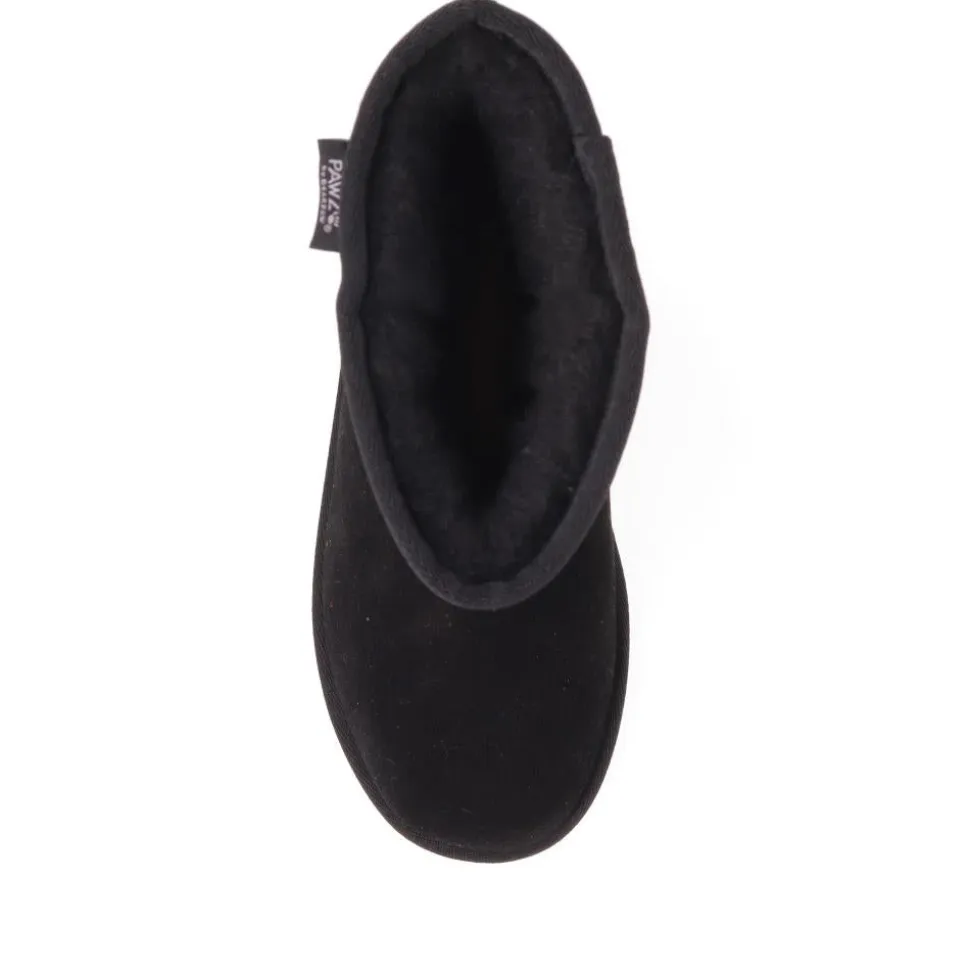 Warm-Lined Calf-Length Boots - Black