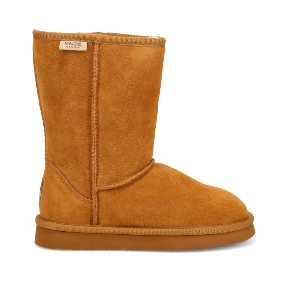 Warm-Lined Calf-Length Boots - Chestnut
