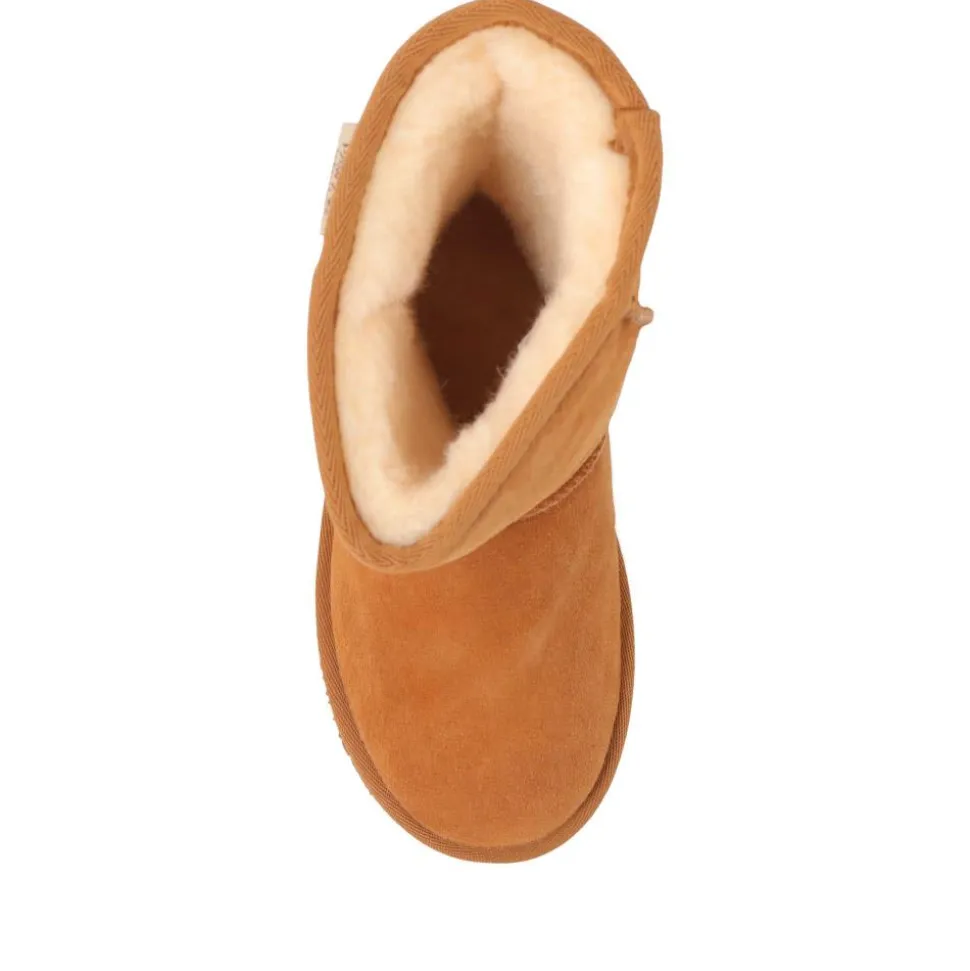 Warm-Lined Calf-Length Boots - Chestnut
