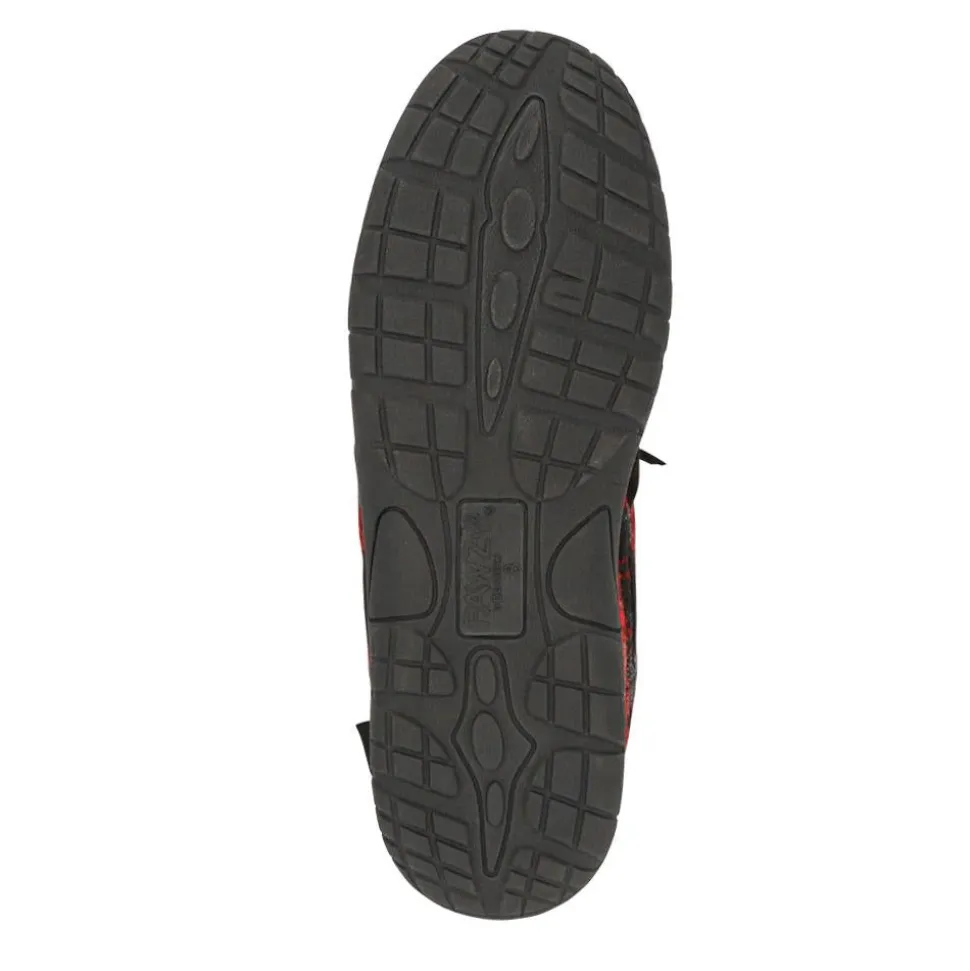 Warm-Lined Corded Slippers - Grey-Red