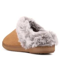 Warm Lined Cushioning Luxury Fur Slippers - Chestnut