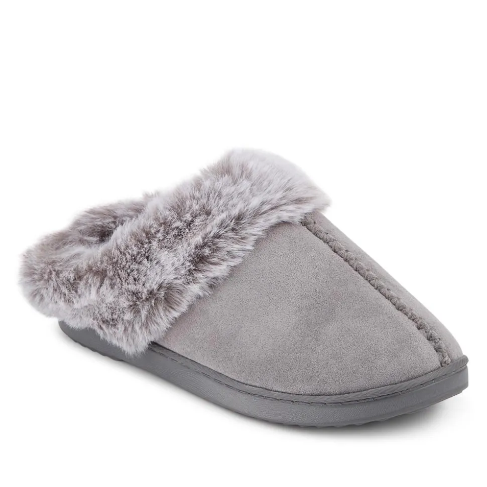 Warm Lined Cushioning Luxury Fur Slippers - Grey