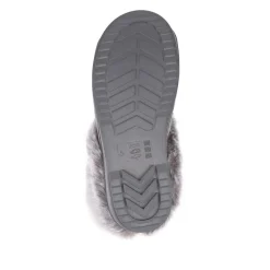 Warm Lined Cushioning Luxury Fur Slippers - Grey
