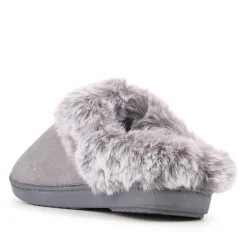 Warm Lined Cushioning Luxury Fur Slippers - Grey