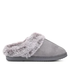 Warm Lined Cushioning Luxury Fur Slippers - Grey