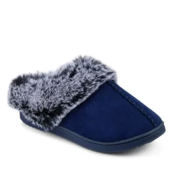Warm Lined Cushioning Luxury Fur Slippers - Navy