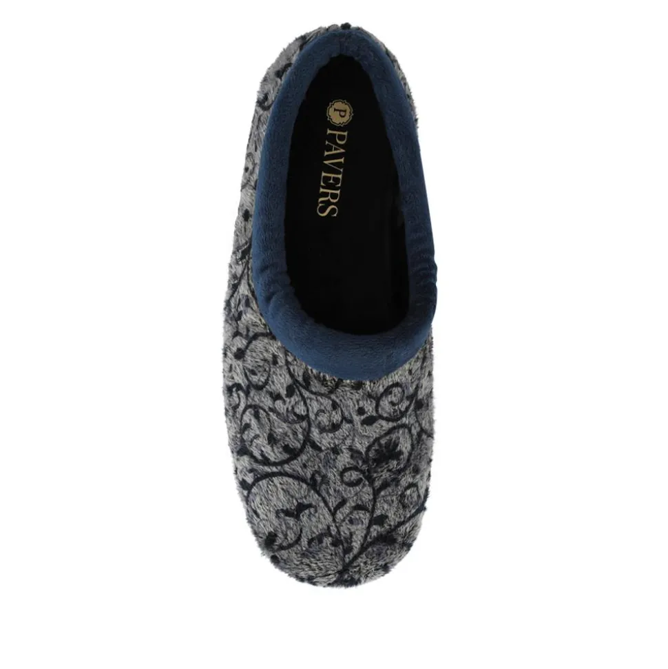 Warm-Lined Full Slippers - Navy