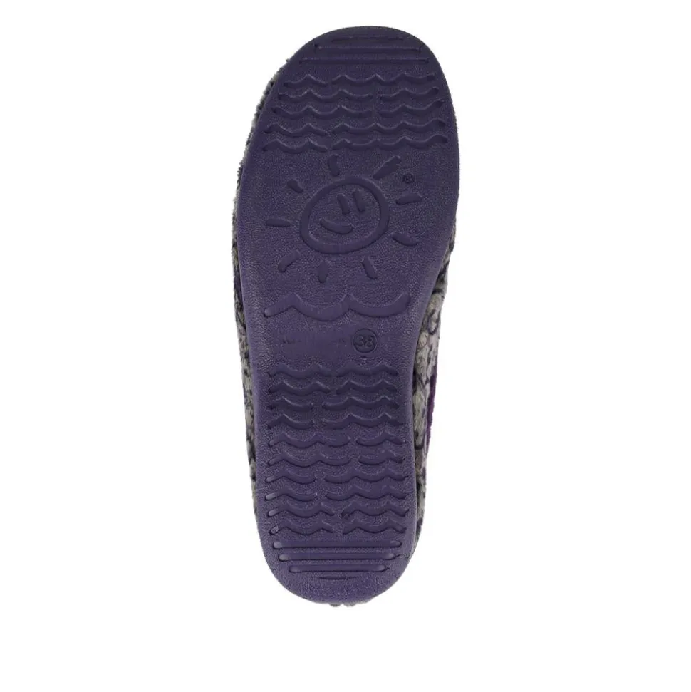 Warm-Lined Full Slippers - Purple