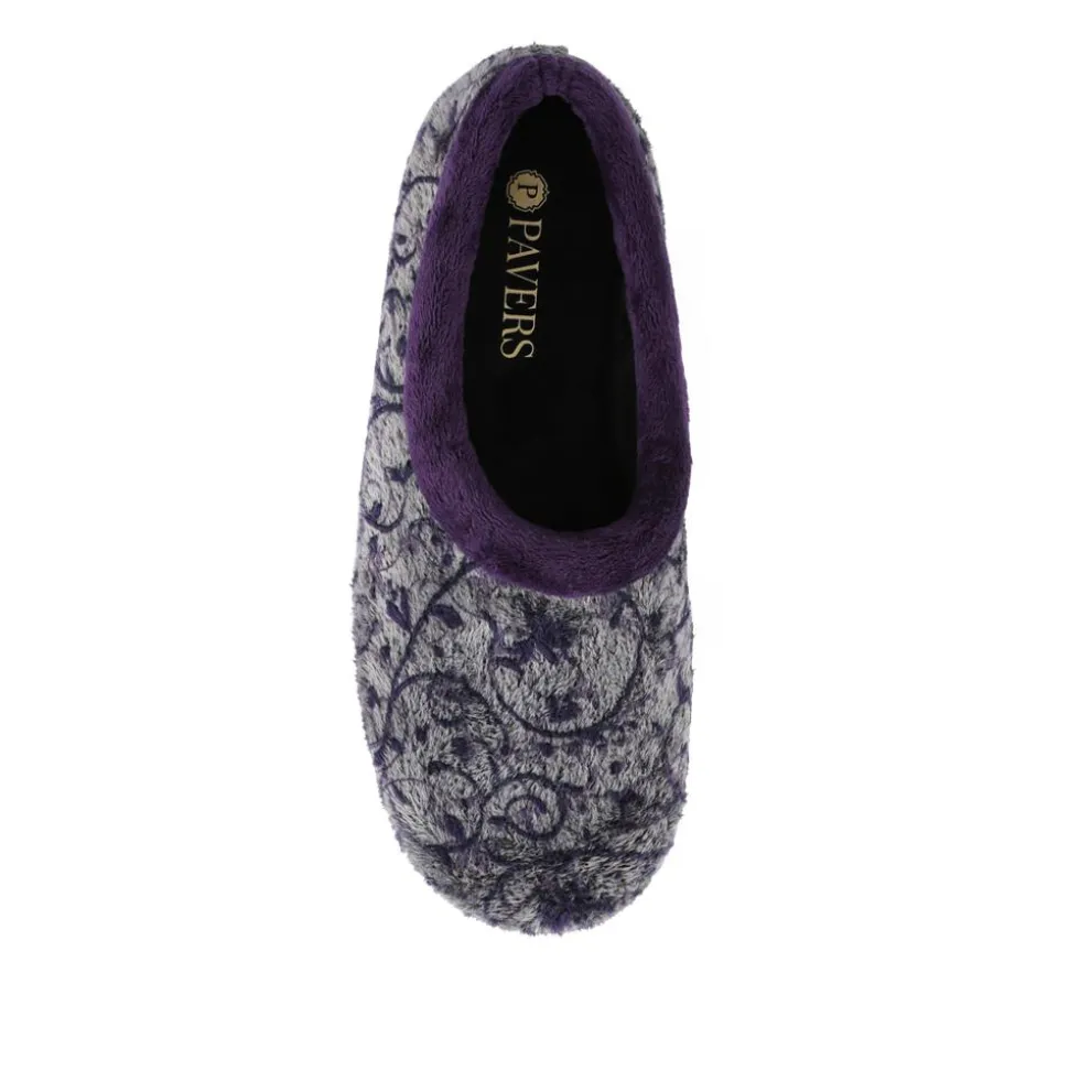 Warm-Lined Full Slippers - Purple
