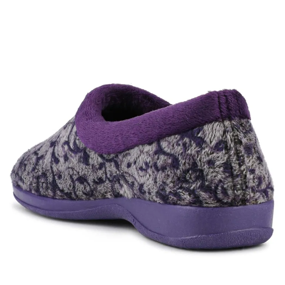 Warm-Lined Full Slippers - Purple