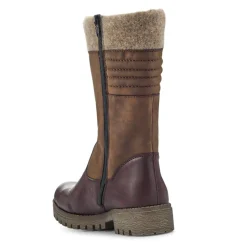 Warm-Lined Long Boots - Brown