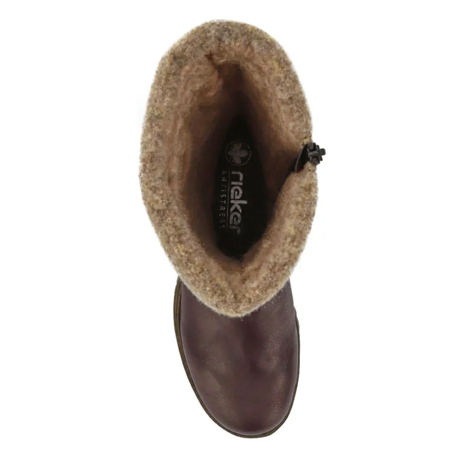 Warm-Lined Long Boots - Brown