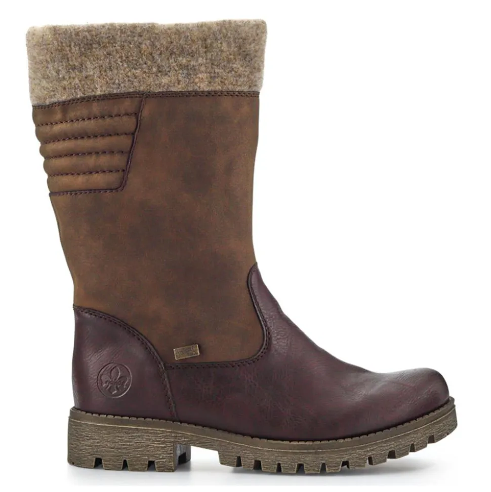 Warm-Lined Long Boots - Brown