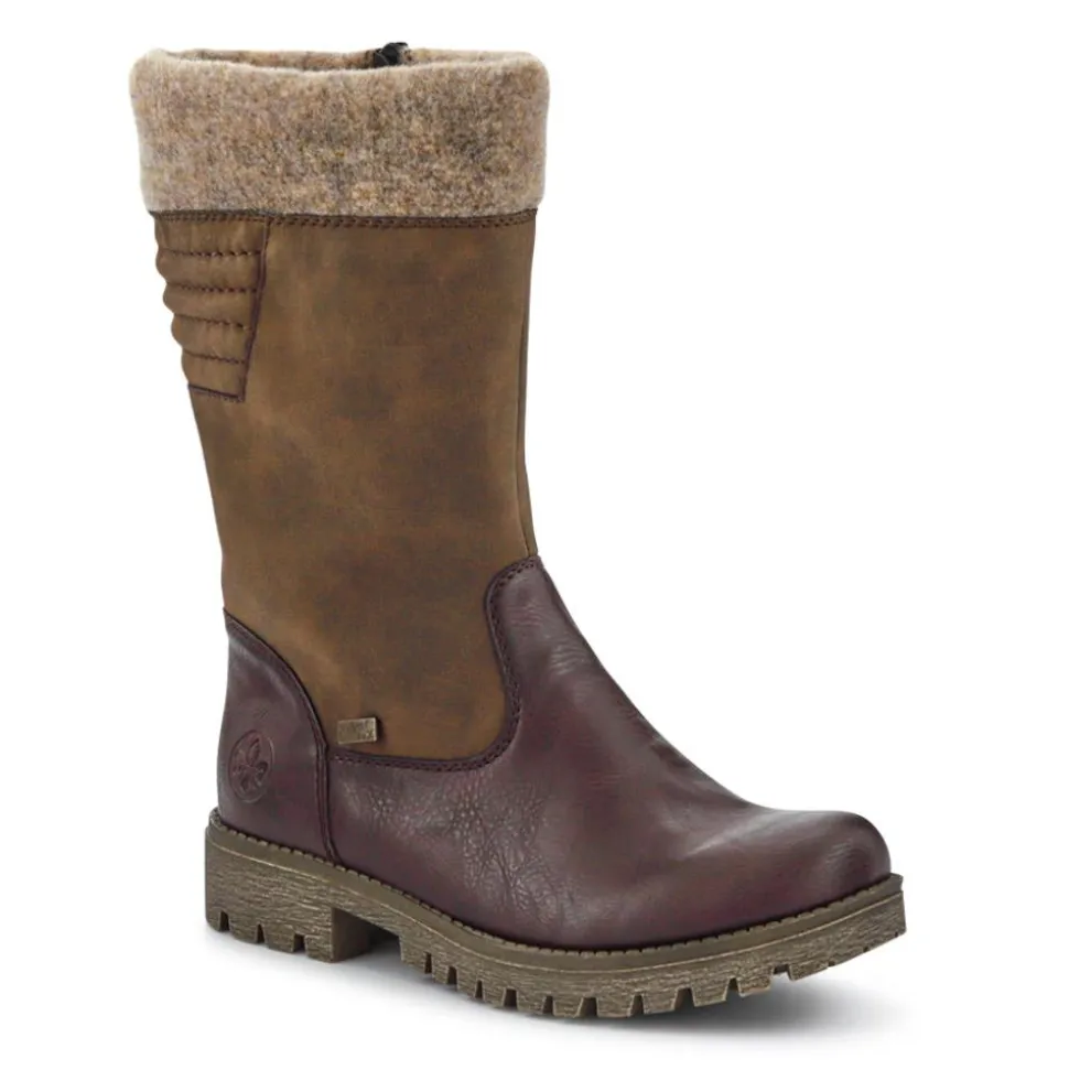 Warm-Lined Long Boots - Brown