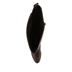 Warm Lined Long Boots With Stretch Calf Fitting - Brown