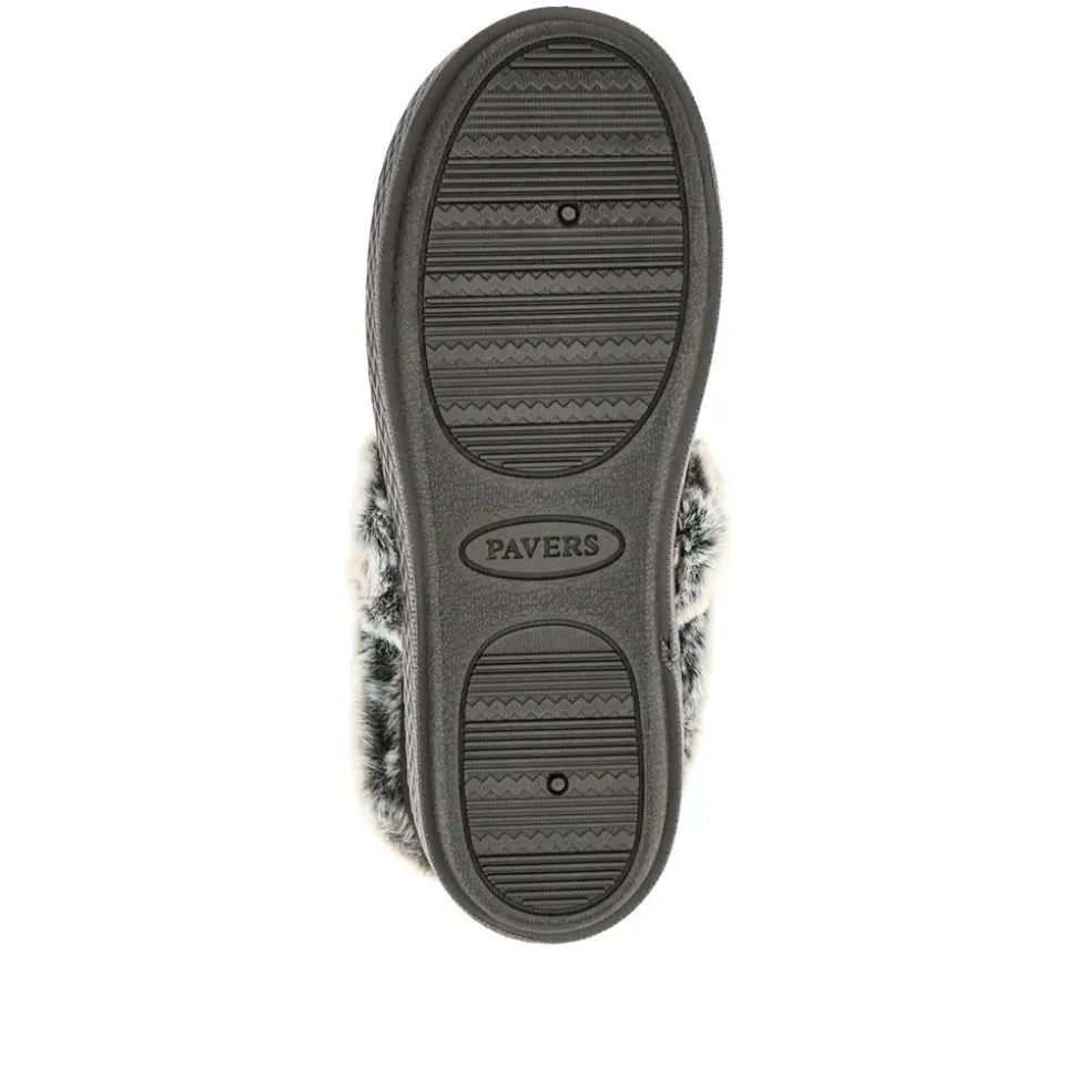 Warm-Lined Memory Foam Slippers - Black