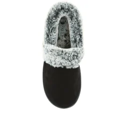 Warm-Lined Memory Foam Slippers - Black