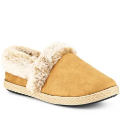 Warm-Lined Memory Foam Slippers - Chestnut