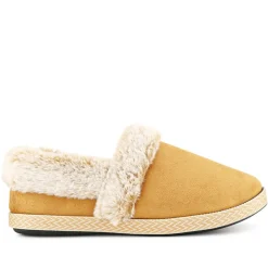 Warm-Lined Memory Foam Slippers - Chestnut