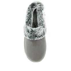 Warm-Lined Memory Foam Slippers - Grey