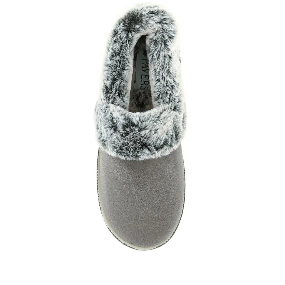 Warm-Lined Memory Foam Slippers - Grey