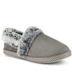 Warm-Lined Memory Foam Slippers - Grey
