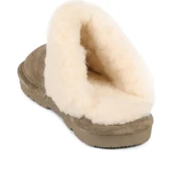 Warm-Lined Mule Slippers - Brown
