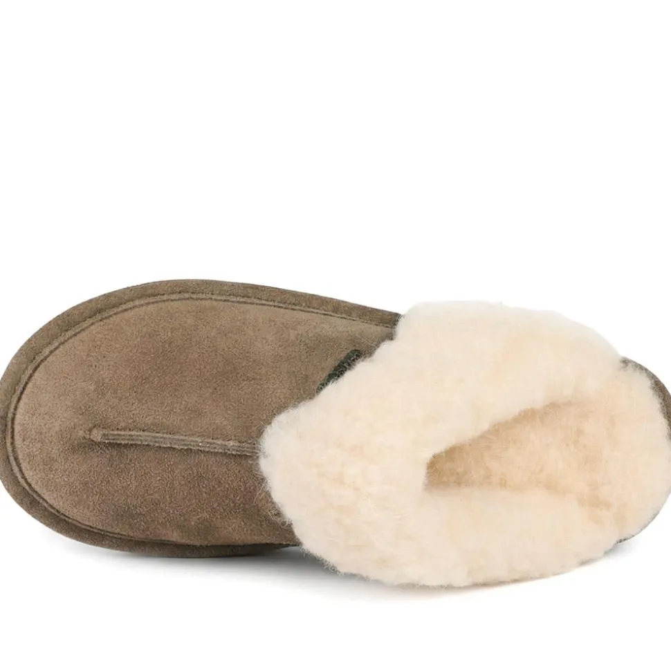 Warm-Lined Mule Slippers - Brown