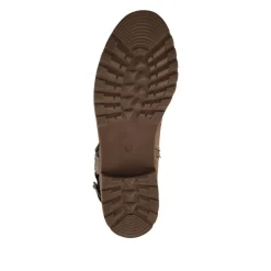 Warm Lined Strapped Upper Calf Length Boots - Taupe