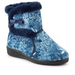 Warm-Lined Touch-Fasten Slippers - Navy