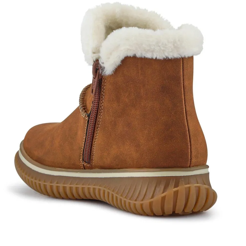 Warm Slip-On Boots - Tan