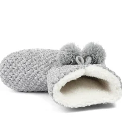 Warm Soft PomPom Slipper Boots - Grey-Silver