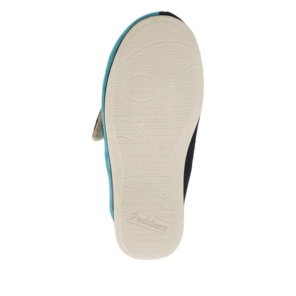 Warm Touch-Fasten Slippers - Navy